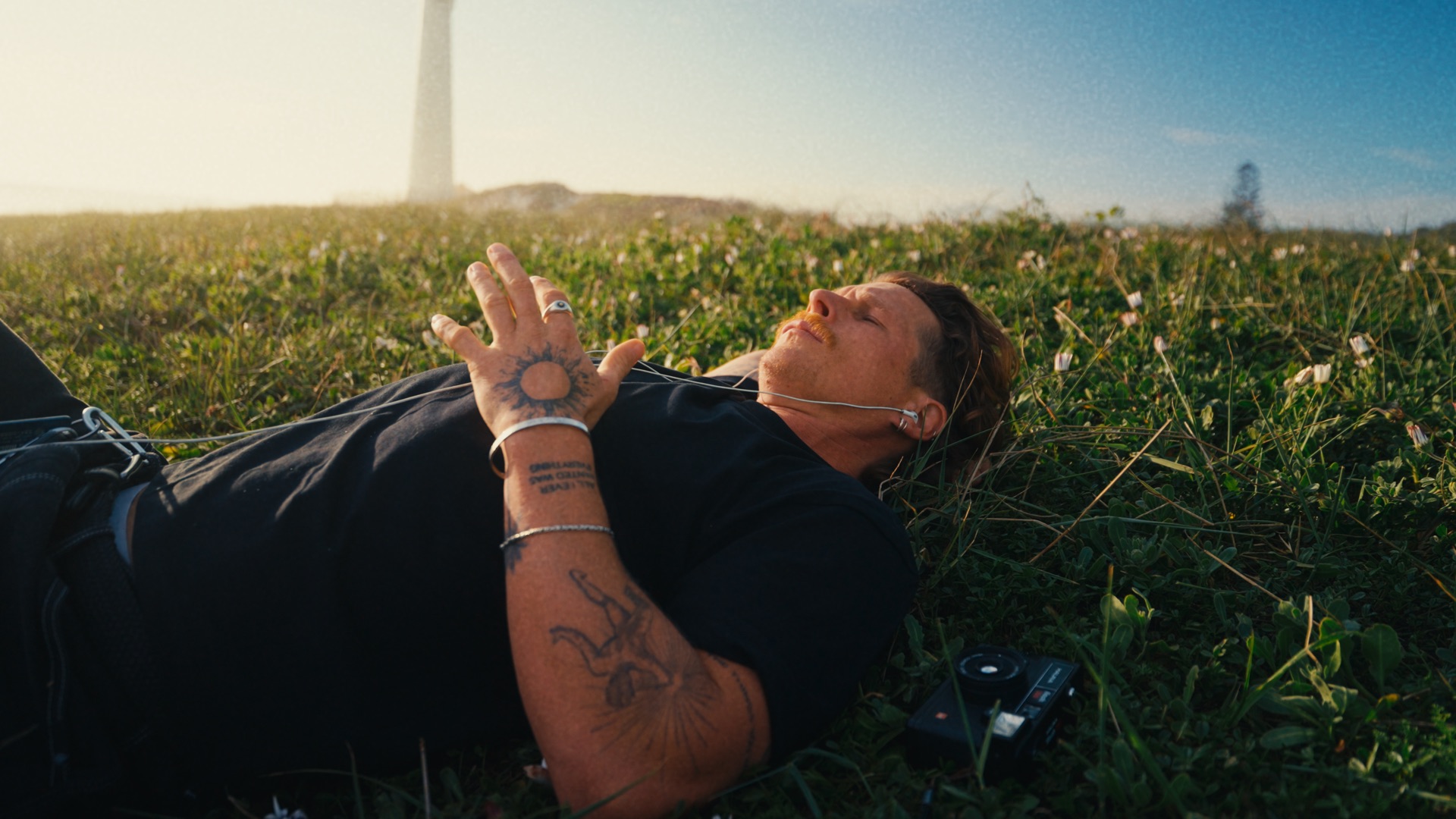 Lying in the grass, graded